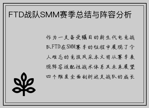 FTD战队SMM赛季总结与阵容分析